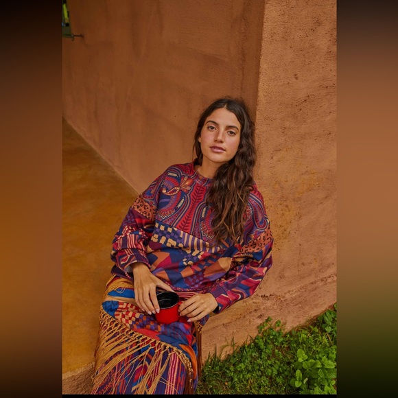 FARM RIO mixed print tunic sweatshirt Size XS NWT - Picture 5 of 6